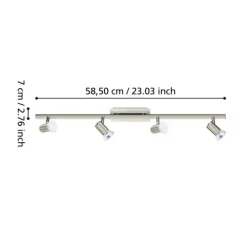 Foco LED de Parede e Teto com Madeira e Aço Preto e Branco RIELVES EGLO 90917