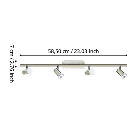 Foco LED de Parede e Teto com Madeira e Aço Preto e Branco RIELVES EGLO 90917