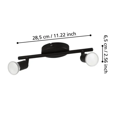 Foco LED de Parede e Teto com Projetores Ajustáveis BUZZ-LED EGLO 32429