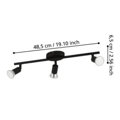 Foco LED de Parede e Teto com Três Projetores Ajustáveis BUZZ-LED EGLO 32431