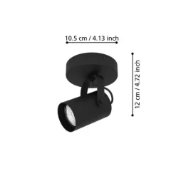 Foco LED de Parede e Teto Preto com Projetor Ajustável SOREGO EGLO 900331