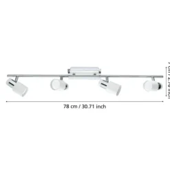 Foco LED de Teto com Corpo Metálico Branco e Cromado DAVIDA EGLO 92087