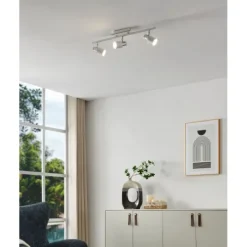 Foco LED de Teto com Estrutura Metálica Branca e Cromada DAVIDA EGLO 92086