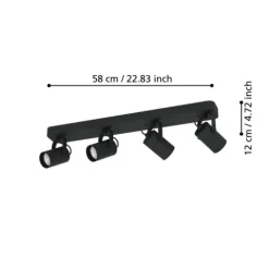 Foco LED de Teto com 4 Projetores Ajustáveis SOREGO EGLO 900333