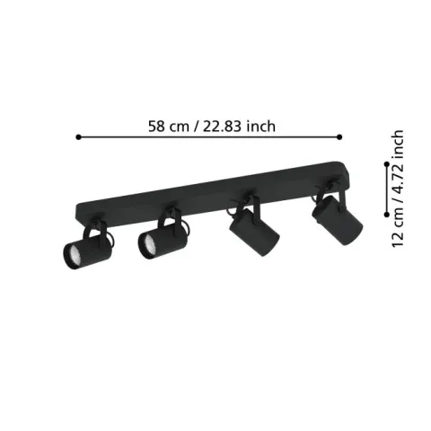 Foco LED de Teto com 4 Projetores Ajustáveis SOREGO EGLO 900333