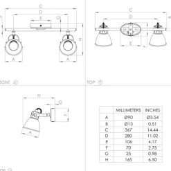 Foco LED de Teto com Suporte Metálico e Focos Reguláveis SERAS EGLO 900171