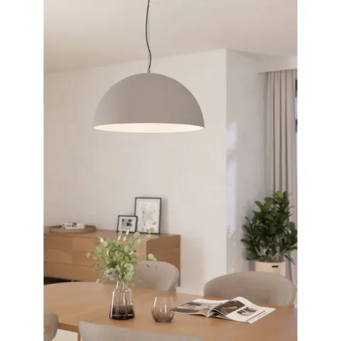 GAETANO 1 Candeeiro de Teto Suspenso em Aço Cinzento 50cm 900697