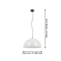 GAETANO 1 Candeeiro de Teto Suspenso em Aço Cinzento 50cm 900697