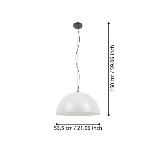 GAETANO 1 Candeeiro de Teto Suspenso em Aço Cinzento 50cm 900697