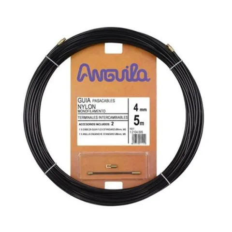 Guia nylon maciço 4mm 5mts preto