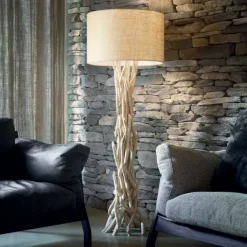 Ideal Lux - Candeeiro de pé Driftwood pt1 em madeira - 148939
