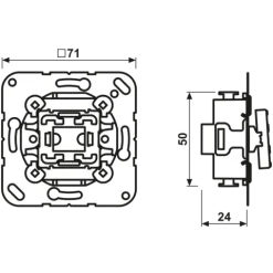 Interruptor Bipolar 10 AX 250 V~ sem Garras 502EU JUNG 502EU
