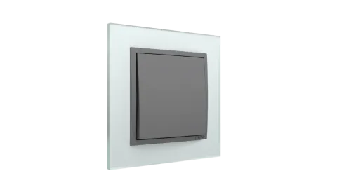 Interruptor Cristal/Gris, Logus 90 Crystal - Kit Completo
