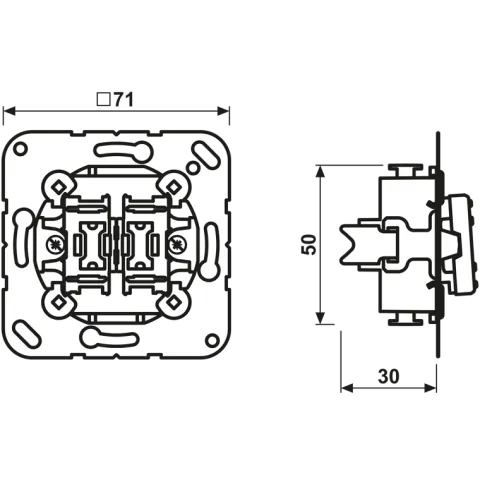 Interruptor Duplo com 2 Lâmpadas de Néon 10 AX 250 V~ 94 JUNG 505KOU5