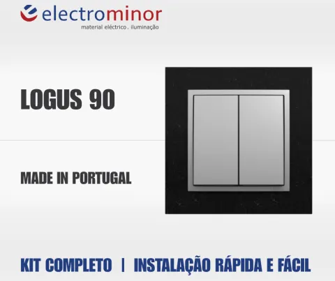 Interruptor duplo/comutador de Lustre Granito/Gelo, Logus 90 PETRA - Kit Completo