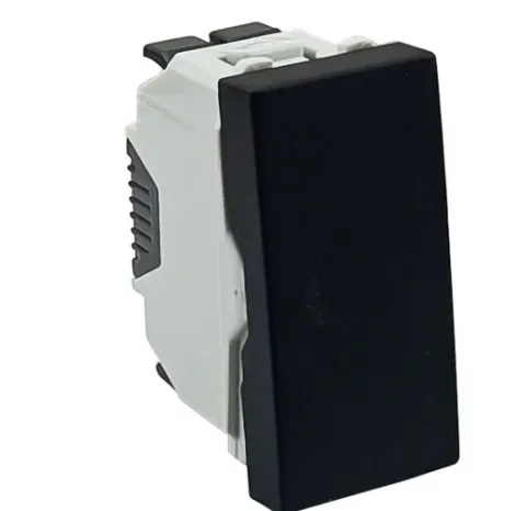 Interruptor unipolar 1 módulo - Preto Mate, 45010 SPM - Série Quadro 45 Efapel