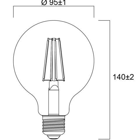 LAMPADA TOLEDO PLATINUM RT CL G95 E27 - 4W 840Lm 2700K SYL