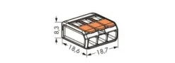 Ligador Wago p/flexíveis 3X2,5mm (50un) 221-413
