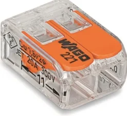 Ligador Wago p/flexíveis 2X2,5mm (100un) 221-412