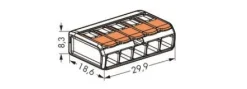 Ligador Wago p/flexíveis 5X2,5mm (25un) 221-415