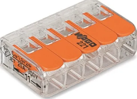 Ligador Wago p/flexíveis 5X2,5mm (25un) 221-415