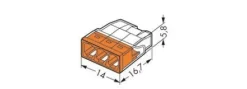 Ligador Wago 3X2,5mm (100un) 2273-203