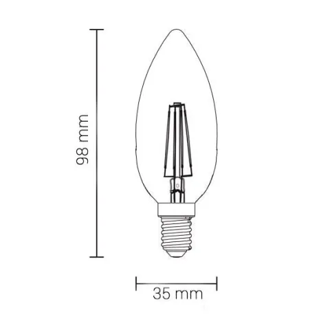 Lâmpada Led optónica e14 4W 4000 lm 2700K