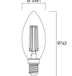 Lâmpada Led toledo retro Sylvania e14 6W 806 lm 2700K