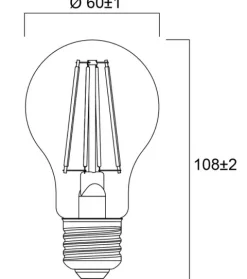 Lâmpada vintage toledo retro gls clear led sylvania 7W/2700K 806lm e-27