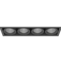 Luminária de Encastrar com Aba de Remate e Luz Orientável Tromilux 1007.400.7XX Grafite