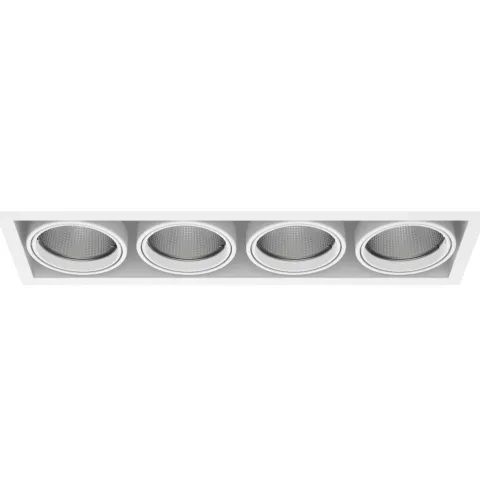 Luminária de Encastrar com Aba de Remate e Luz Orientável Tromilux 1007.400.1XX Branco