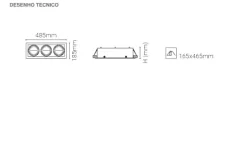 Luminária de Encastrar com Aba de Remate e Luz Orientável Tromilux 1007.300.2XX Cinza