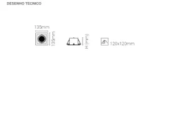Luminária de Encastrar com Aba de Remate Tromilux 1008.100.2XX Cinza