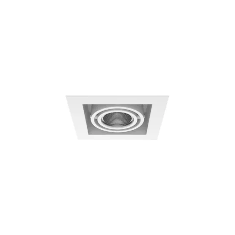 Luminária de Encastrar com Aba de Remate e Luz Orientável Tromilux 1008.100.1XX Branco