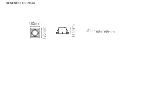 Luminária de Encastrar com Aba de Remate Tromilux 1007.100.2XX Cinza