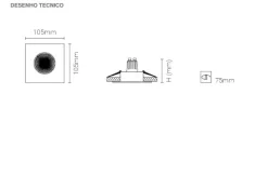 Luminária de Encastrar com Aba de Remate Tromilux 1010.100.1XX Branco