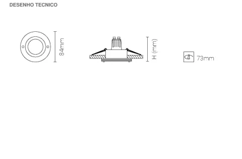 Luminária de Encastrar com Aba de Remate em Aço Inoxidável Tromilux 1002.100.8FX Aço Inoxidável