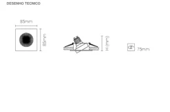 Luminária de encastrar com projeção de luz orientável Tromilux 1012.100.9XX Preto