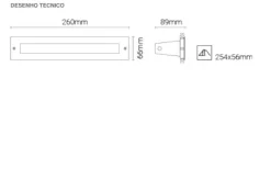 Luminária de Encastrar de Parede para Exterior Tromilux 2016.105.2O2 Cinza
