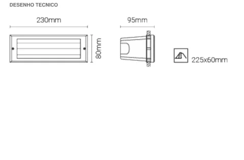 Luminária de Encastrar de Parede para Exterior Tromilux 2517.106.1O2 Branco