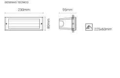 Luminária de Encastrar de Parede para Exterior Tromilux 2517.106.2O4 Cinza