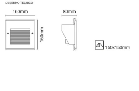 Luminária de Encastrar de Parede para Exterior Tromilux 2522.103.1F2 Branco