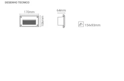 Luminária de Encastrar de Parede para Exterior Tromilux 2524.105.2F4 Cinza