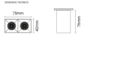 Luminária Saliente com Corpo em Alumínio para Interior Tromilux 1524.201.2X3 Cinza