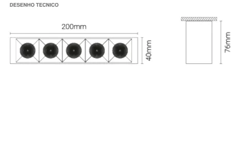 Luminária Saliente de Alumínio para Interior Tromilux 1524.502.1X4 Branco