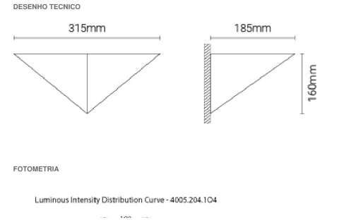 Luminária Saliente de Parede em Aço Inox com Difusor Acrílico Tromilux 4005.204.7O3 Grafite