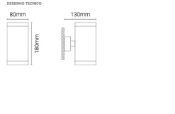 Luminária saliente de parede para exterior Tromilux 2067.205.2T4 Cinza