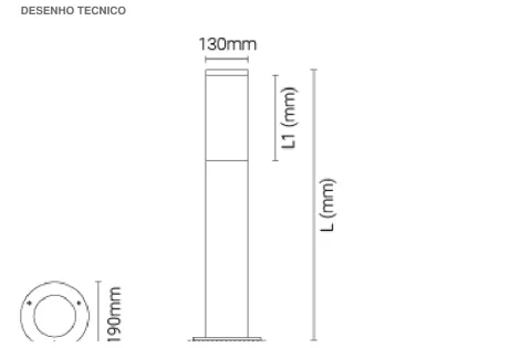 Luminária Saliente de Piso em Aço Inoxidável Tromilux 2054.116.8O4 Aço Inoxidável