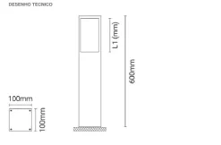 Luminária Saliente de Piso em Aço Inoxidável Tromilux 2043.116.8F4 Aço Inoxidável