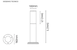 Luminária saliente de piso para exterior Tromilux 2049.110.1O3 Branco